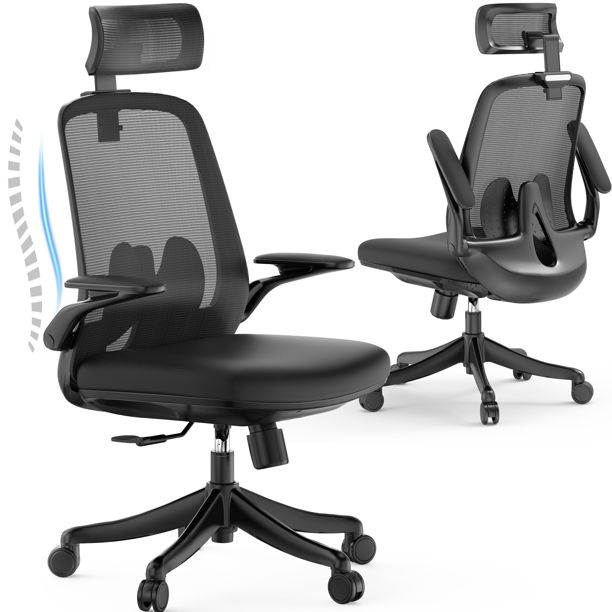 Ergonomic Mesh Office Chair, High Back Desk Chair Adjustable Headrest