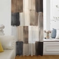 thumbnail image 6 of Black Brown Abstract Sheer Curtains 45 Inches Long, Oil Painting Color Blocks Light Filering Curtains, Breathable Simi Curtain Privacy Drapes for Kitchen Bathroom Lightweight Small Window Treatment, 6 of 9