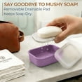 thumbnail image 6 of Leak Proof Silicone Travel Soap Box 0.08 Gallon Portable Soap Holder with Lid for Business Trip Gym Camping Bathroom Washing Easy Clean, Soap Box *1, 6 of 9
