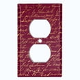 thumbnail image 2 of Metal Light Switch Plate Outlet Cover Elegant Burgundy Gold Letter Damask LET018, 2 of 13