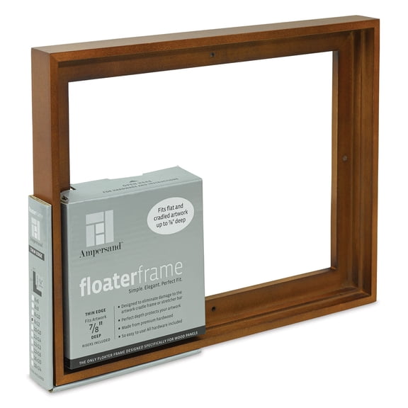 Ampersand Floater Frame - Thin, Walnut, 9" x 12", 7/8"
