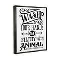 thumbnail image 3 of Stupell Industries Wash Your Hands Vintage Symbol Serif Typography Graphic Art Jet Black Floating Framed Canvas Print Wall Art, Design by Lettered and Lined, 3 of 5