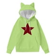 thumbnail image 3 of Oplxuo Cute Cat Hoodie for Women Fashion Long Sleeve Hooded Pullover Tops Star Print Solid Color Fall Winter Sweatshirts, 3 of 3