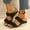 Black, variant on Latrodar Shower Sandals Women Retro Soft Breathable Womens Slide Sandals Summer Slide Sandals Wedge Sandals Slides BOHO Knitted Beach Slides Outdoor Yoga Mat Non-Slip Slide Sandals for Ladies