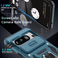 thumbnail image 5 of KOMI Case for Google Pixel 9 Pro XL with Slide Camera Cover+Screen Protector (1 Pack), Rotated Ring Kickstand Military Grade Shockproof Heavy Duty Protective Cover Light Blue, 5 of 5