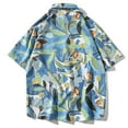 thumbnail image 4 of Njoeus Men's Hawaiian Shirt Short Sleeve Floral Shirts Men Big & Tall Button Up Holiday Beach T-Shirt M-5XL, 4 of 4