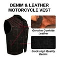 thumbnail image 4 of Dream Apparel Men's Denim & Leather Motorcycle Vest Biker Club Vest For Riding, 4 of 6