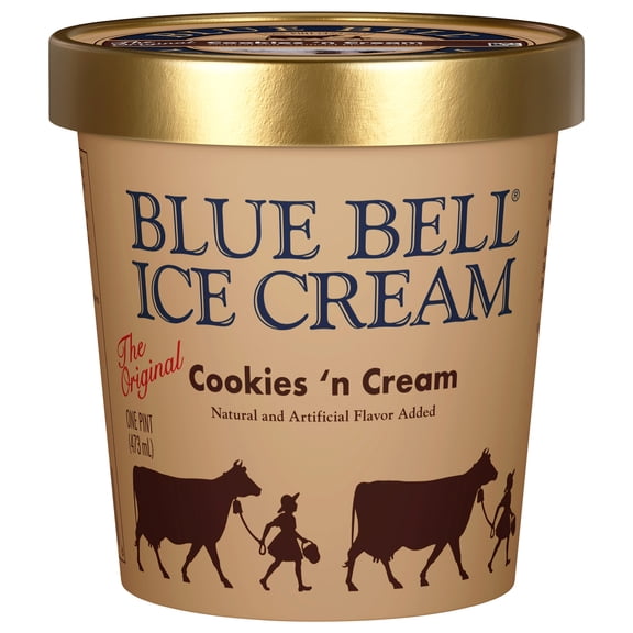 Blue Bell Cookies 'n Cream Ice Cream Pint, 16 fl oz
