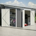 thumbnail image 6 of 8x6 ft Outdoor Storage Shed with Lockable Doors, Adjustable Side Door, Aluminum Frame & Weatherproof Design for Garden, Backyard & Patio Storage, 6 of 9