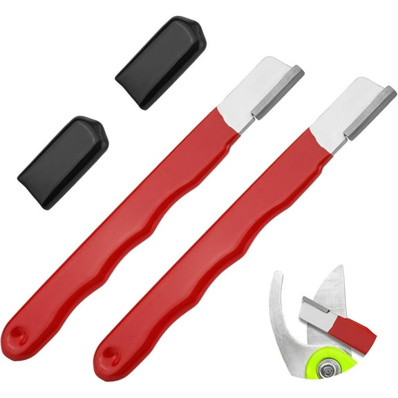 2pcs Pocket Blade Sharpener, Premium Wolfram Steel Garden Tool Sharpener Multipurpose Usage Knife Sharpener for Pruning Shears Hatchets Scissors Sickle Fence Shears