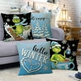 thumbnail image 6 of Hello Winter Cartoon Character Decorative Throw Pillow Covers 18 x 18 Set of 4, Get Cozy Pine Tree Hot Cocoa Porch Patio Outdoor Pillowcase, Christmas Snowflake Sofa Cushion Case Home Decor, 6 of 6