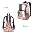 thumbnail image 2 of SEANATIVE Kids Clear Backpack Elementary School Transparent Bookbag See Through Daypack PVC Heavy Duty Clear Bag Children School Accessory, Capybara Strawberry Cherry Blossom Pink, 2 of 7