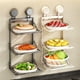 thumbnail image 1 of Estantes de pared para preparación de alimentos, multicapa, sin agujeros, con ventosas, utensilios para verduras, fácil instalación, para organizar la cocina, diseño de plástico resistente. Blahzhy, 1 of 8