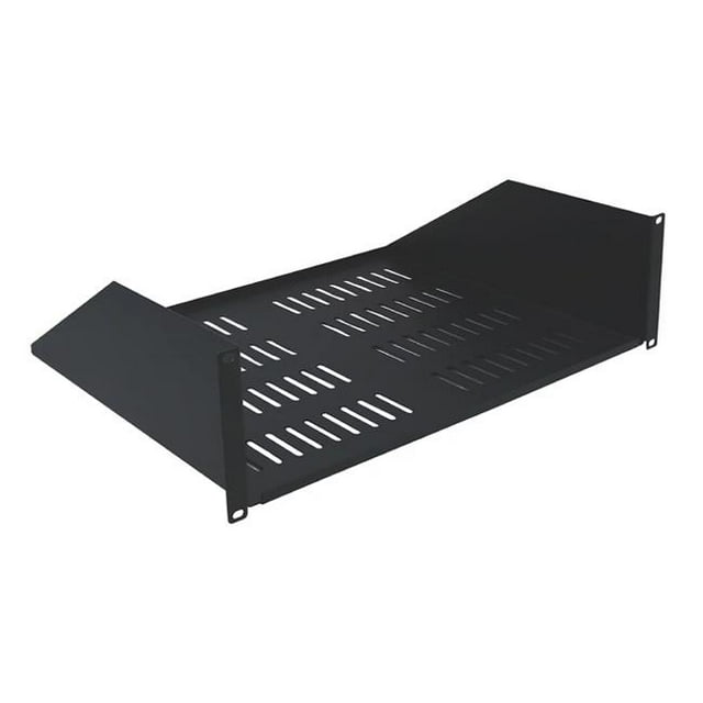 3U Server Universal Vented Rack Mount Shelf Cantilever Tray for 19 in. Network Equipment Rack & Cabinet, Black
