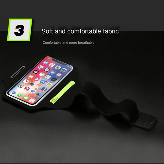 7.0 Large Zipper Running Sports Armband Fitness Arm Bag Outdoor Runner Mobile Phone Support Arm Exercise Running,C,1 * Fitness Arm Bag,Full Black