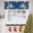thumbnail image 4 of Christmas Theme Valances for Windows, 42 x 18in, Xmas Trucks Gifts Winters Snowflakes Blue Plaid Rod Pocket Kitchen Valance Curtain Light Filtering Window Treatments for Living Room Bedroom, 1 Panel, 4 of 7