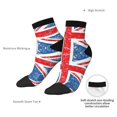 thumbnail image 5 of Women Men Athletic Socks Union Jack Flag Cushioned Quarter Ankle Socks, 5 of 7