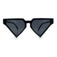 thumbnail image 3 of Retro Fun Flat Top High Temple Triangle Thin Plastic Horn Rim Sunglasses All Black, 3 of 8
