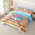 thumbnail image 3 of Homewish Baseball Ice Cream Drip Twin Quilt Set,Waffle Us Flag Twin Coverlet Set,2 Pieces, 3 of 7