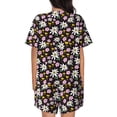 thumbnail image 3 of Naloa Daisies Flowers Women's Short-Sleeved Pajama Set, Loungewear, Summer pajamas, Breathable Cozy - 4X-Large, 3 of 9