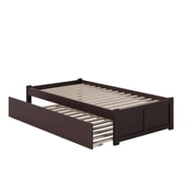 AFI Concord Twin Solid Wood Platform Bed with Footboard & Twin Trundle, Espresso