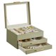 thumbnail image 1 of SONGMICS Caja de Joyas, Caja Joyero de 3 Niveles, Estuche de Joyería, 2 Cajones, Verde Aguacate y Dorado, 1 of 5
