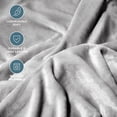 thumbnail image 3 of Bare Home Microplush Fleece Blanket - 300 GSM - Fuzzy Microfleece - Soft & Plush - Giant, Light Gray, 3 of 10