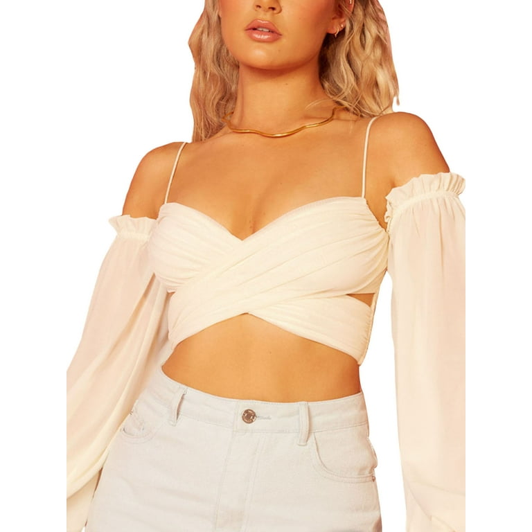 Off shoulder spaghetti strap top new arrivals