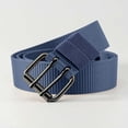 thumbnail image 4 of Jessboyy Canvas Belt for Men Double Prong Buckle Webbing Belts Stretchy Mens Belts for Hiking Outdoor Work Blue,Free Size, 4 of 7