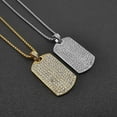 thumbnail image 2 of New Iced Out Bling Square 14K Yellow Gold Pendant Necklace For Men's Women Gifts Tennis Chain AAA Zircon Charm Hip Hop Jewelry, 2 of 6