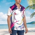 thumbnail image 3 of Yiaed Colorful Bulldog Print Hawaiian Shirt for Men Short Sleeve Button Down Shirts Beach Shirts for Men,Medium, 3 of 7