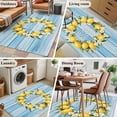 thumbnail image 5 of 3'x5' Area Rugs, Lemon Wreath Indoor Outdoor Area Rug for Living Room Bedroom, Farmhouse Blue Wooden Floral Washable Bathroom Rugs Kitchen Floor Carpet Mats Home Decor Aesthetic, 5 of 8