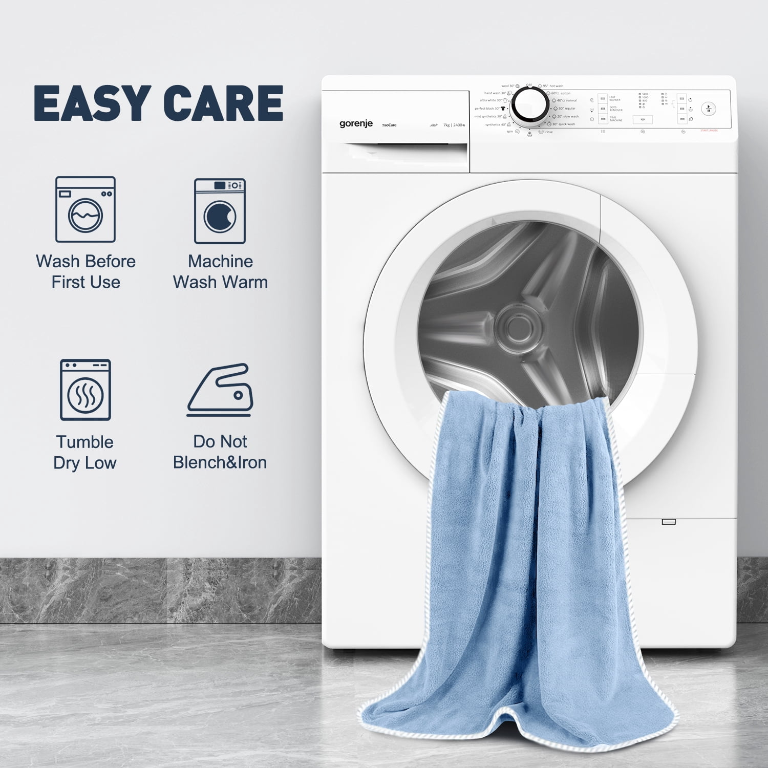 Large Bath Towels 35" x 70", Extra Soft & Highly Absorbent Bath Sheets Set of 4, Quick Dry Lightweight Shower Towels for Bathroom Gym Travel Swim, Durable Bath Towels for Adult,Pet， Blue