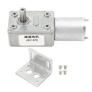DC Gear Motor 12mm Single Shaft Reversible Self Locking Turbine Worm Gear Reduction Motor with Fixing Base 6RPM