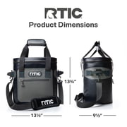 RTIC 20 Can Ultra-Tough Soft Cooler, 15 Qt, Leakproof, Waterproof Zipper, Blue / Grey