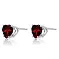 thumbnail image 5 of 14K Solid White Gold 7mm Heart Red Garnet Studs Gemstone Earrings January Birthstone Jewelry, 5 of 10