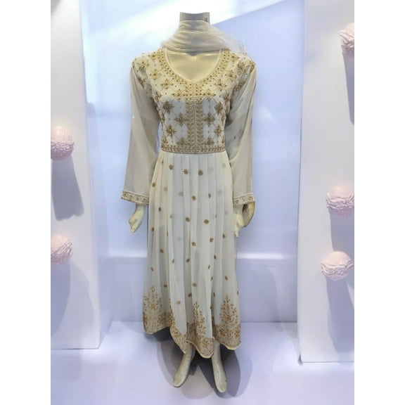 White Designer Party Wear Dress,Cultural Wear for Women, 205