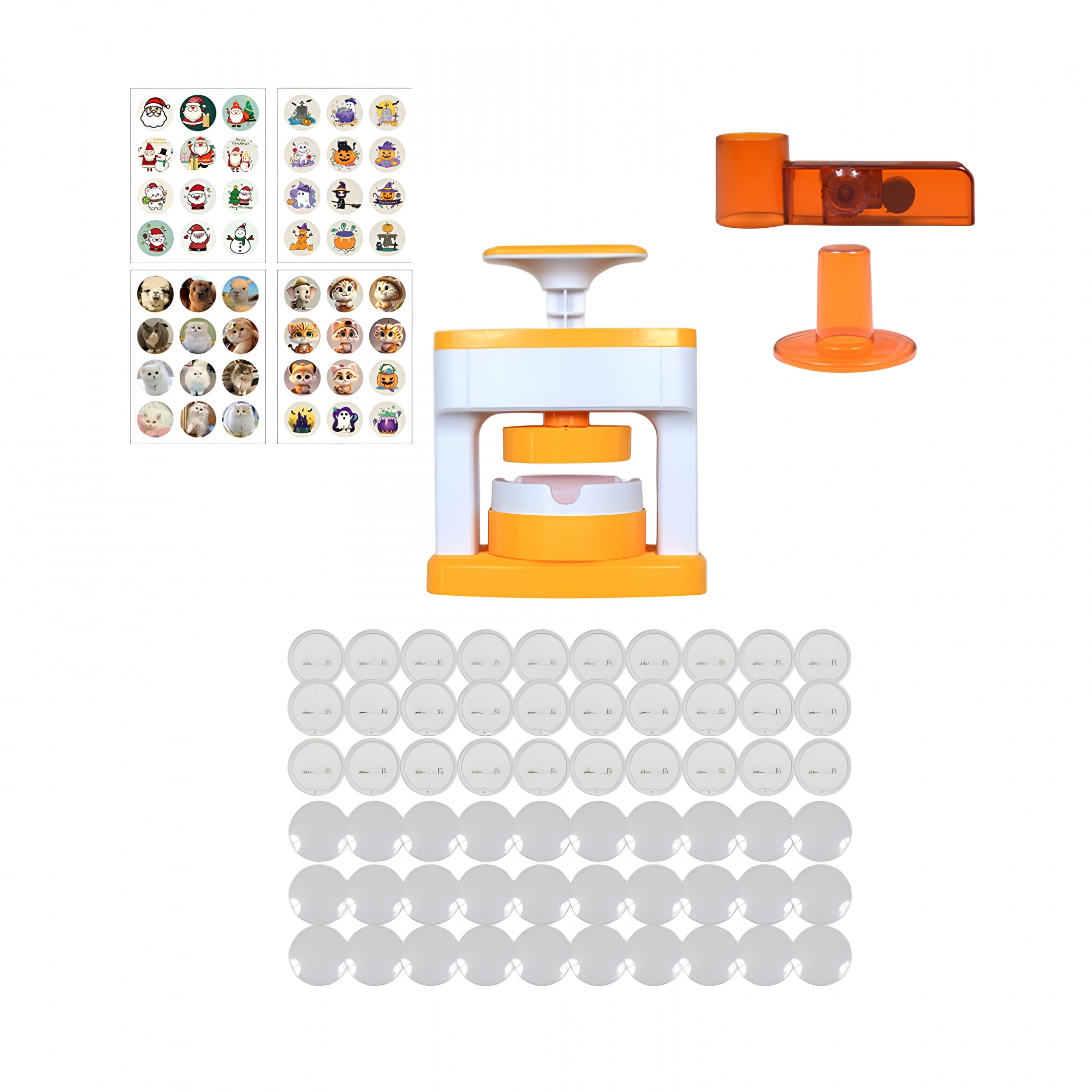 CURYMAY 2026 New 55Mm Button Maker Machine for Creative Diy,Diy Badge Brooch Pin Making Machine,Pin Button Maker Press Machine,Button Parts,Blank Button Pins Badge with 48 Set