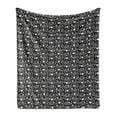 thumbnail image 1 of Hearts Soft Flannel Fleece Throw Blanket, Bicycles and Heart and Romantic Scene Valentine's Day Theme, Cozy Plush for Indoor and Outdoor Use, 50" x 70", Dark Grey and White, by Ambesonne, 1 of 5