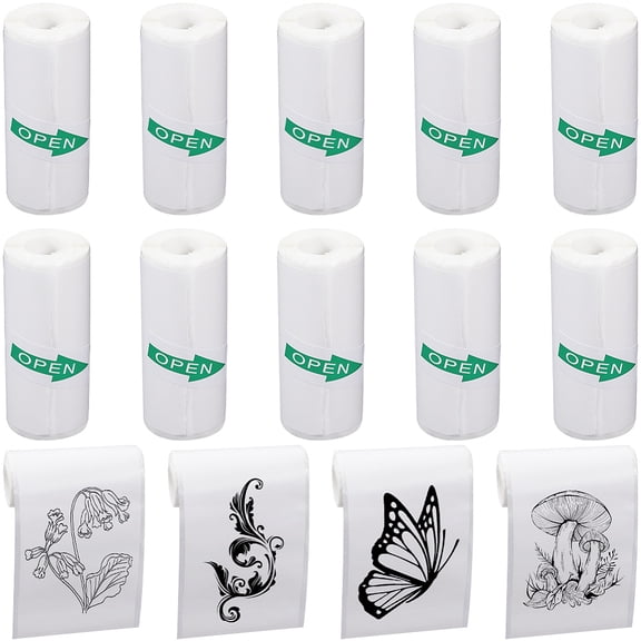 10 rolls Thermal Receipt Paper 5.2cm Wide White BPA Free Receipt Paper Self-Adhesive Thermal Paper rolls Square Terminal Paper for Mini Thermal POS Printer