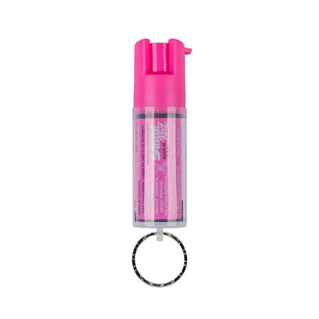 SABRE Red Pepper Spray, Police Strength, Pink Key Ring with 25 Bursts (Up to 5x Other Brands) & 10' (3m)