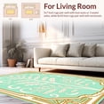 thumbnail image 2 of ODIKA 3'x5' Machine Washable Non-Slip Area Rug, Art Fern Fronds and Swirling Leaf High Traffic Rug with Pad, Turquoise, 452200, 2 of 3