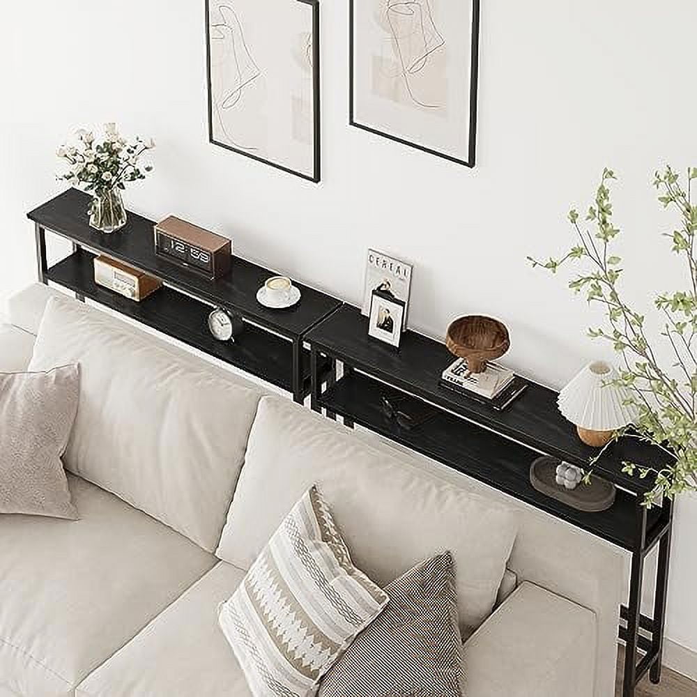 Faitaliicy 2 Tier Narrow Sofa Side Table Thin Console Table Slim Behind Couch Table Small Entryway Table Display Table With Adjustable Shelf For Hallway Bedroom Living Room Foyer