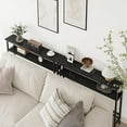 thumbnail image 2 of Narrow Sofa Table, 2 Tier Skinny Console Table with Adjustable Shelf, Slim Behind Couch Table for Living Room, Entryway, Hallway, 2 of 7