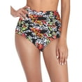 thumbnail image 3 of RELLECIGA Women's Swimwear High Waisted Ruched Bikini Bottom, 3 of 6