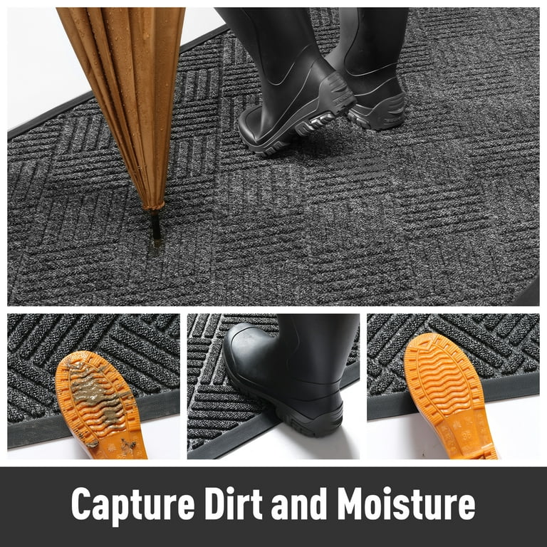 Rubber Outdoor Mat Easy To Clean Dirt Resistant Doormat Shoe