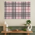 thumbnail image 3 of Pink Plaid Wall Tapestry 40"x60" Lightweight, Wrinkle-Resistant Hanging Blanket for Bedroom Living Room Decor, 3 of 5