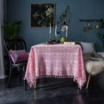 thumbnail image 3 of Square Hand-Crocheted Tablecloth, Solid Color Table Cover Protector for Table Decor Party Hotel Shooting Background Table Cloth(140x140cm(55x55inch), Navy Blue), 1950358, 3 of 4