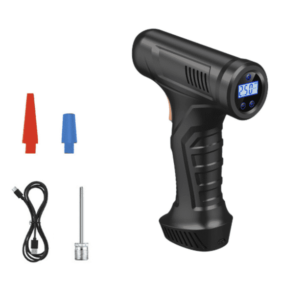 SpaceMuse Portable Mini Tire Inflator, Wireless Handheld Air Pump with Pressure Gauge & LED Light, Fast Inflation for Car, Motorcycle, Bicycle