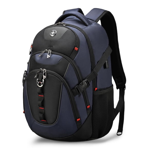 Mochila para portátil Swissdigital SD803-12 con puerto USB, 31 L, azul